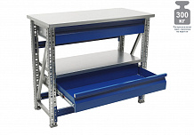 Верстак MASTER №105 с двумя ящиками MT100.MF1/MF1.201, размер: 875x1000x500 мм.